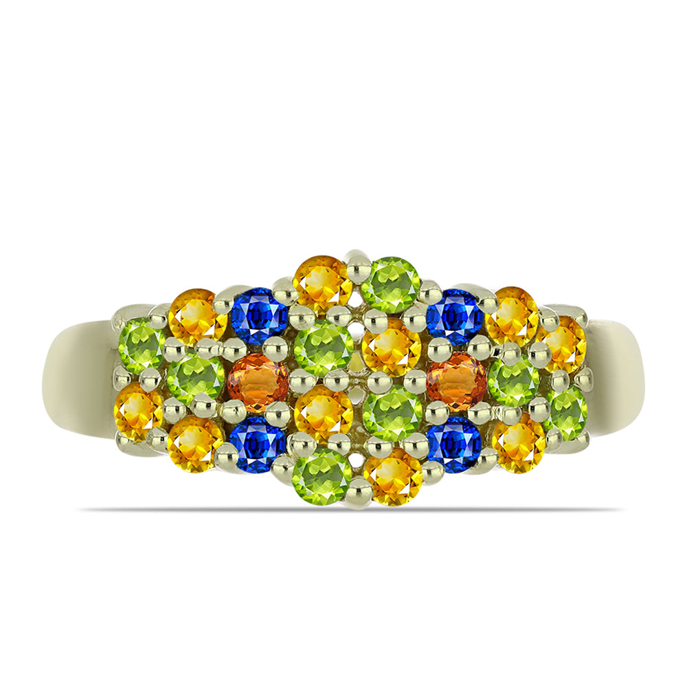 Anillo de Plata Bañada en Oro con Zafiro Arco Iris Rosebery 1 