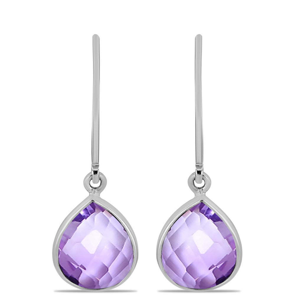 Pendientes de Plata con Amatista Rosa de Francia
