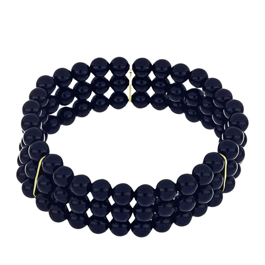 Pulsera de Plata Bañada en Oro con Ónix negro de Suwar