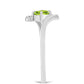 Anillo de Plata con Peridoto de Changbai y Topacio Blanco