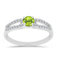 Anillo de Plata con Peridoto de Changbai y Topacio Blanco