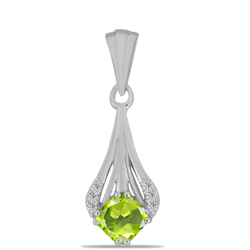 Colgante de Plata con Peridoto de Changbai y Topacio Blanco 1 