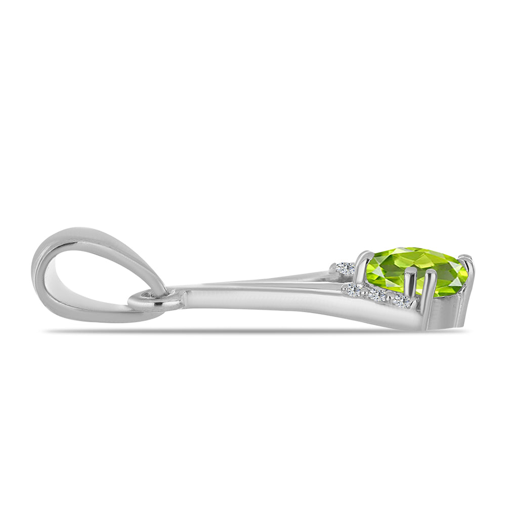 Colgante de Plata con Peridoto de Changbai y Topacio Blanco 2 