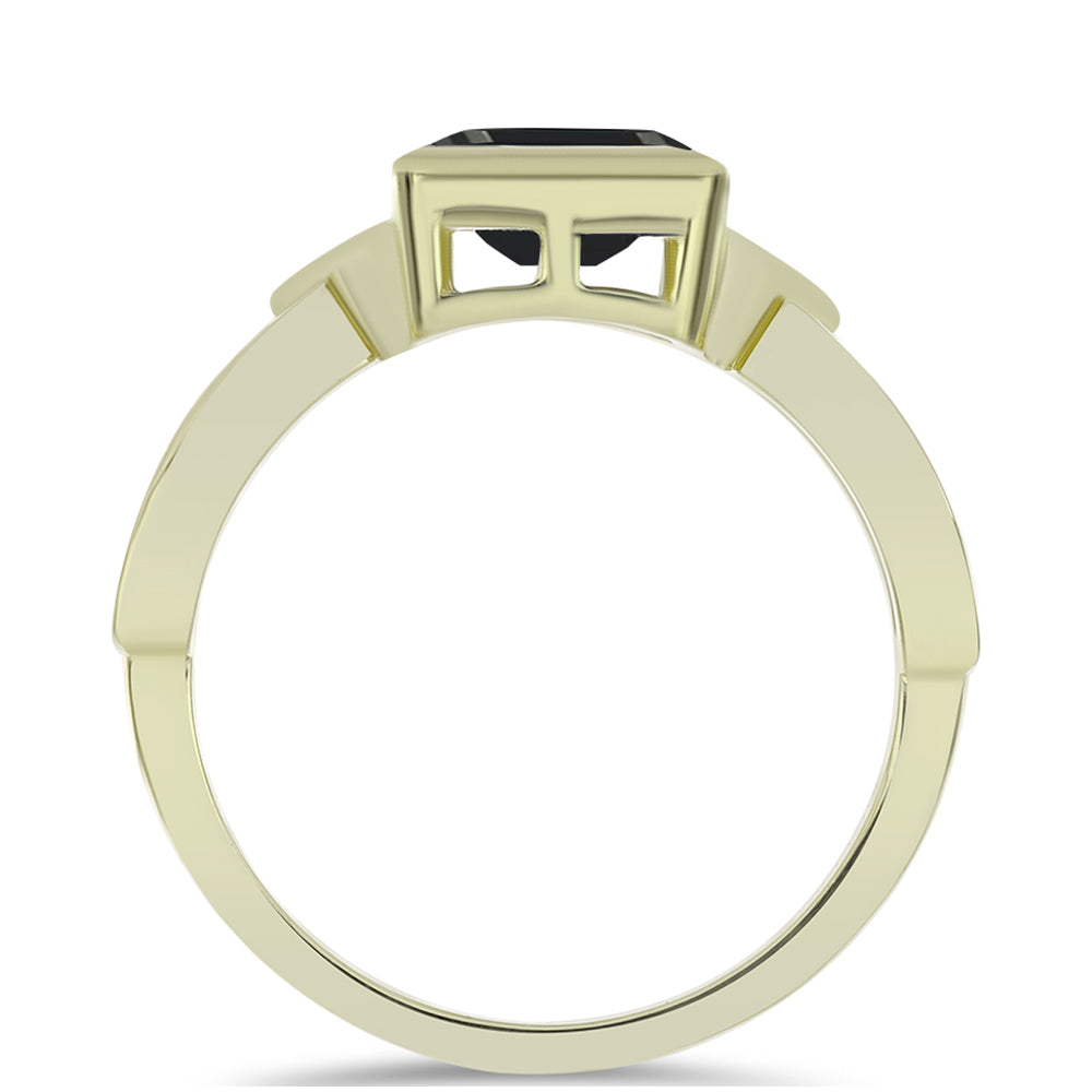 Anillo de Plata Bañada en Oro con Ónix negro de Suwar 3 