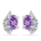 Pendientes de Plata con Amatista Rosa de Francia y Topacio Blanco