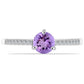 Anillo de Plata con Amatista Rosa de Francia y Topacio Blanco