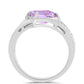 Anillo de Plata con Amatista Rosa de Francia y Topacio Blanco