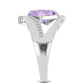 Anillo de Plata con Amatista Rosa de Francia y Topacio Blanco