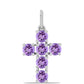 Cruz Colgante de Plata con Amatista Rosa de Francia