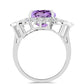 Anillo de Plata con Amatista Rosa de Francia y Topacio Blanco