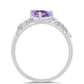 Anillo de Plata con Amatista Rosa de Francia y Topacio Blanco