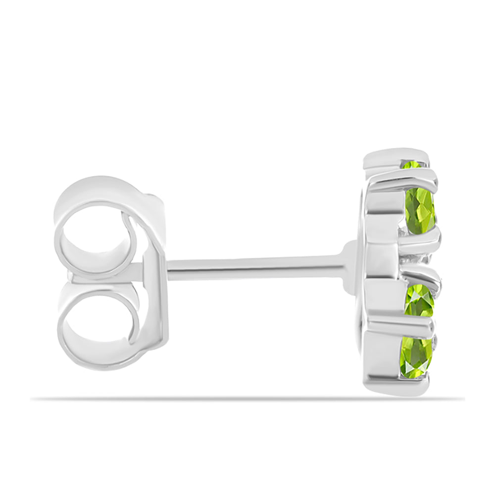 Pendientes de Plata con Peridoto de Changbai y Topacio Blanco 2 
