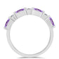 Anillo de Plata con Amatista Rosa de Francia y Topacio Blanco