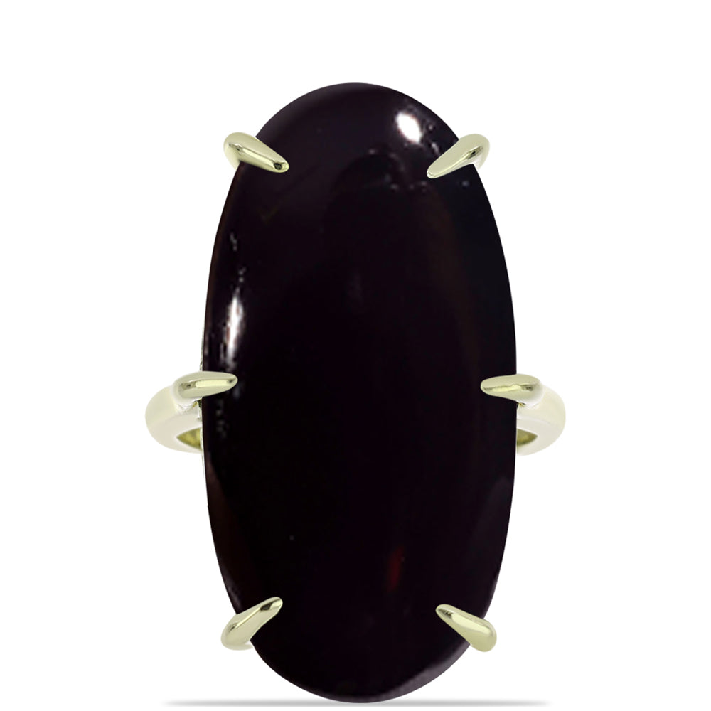 Anillo de Plata Bañada en Oro con Ónix negro de Suwar 1 
