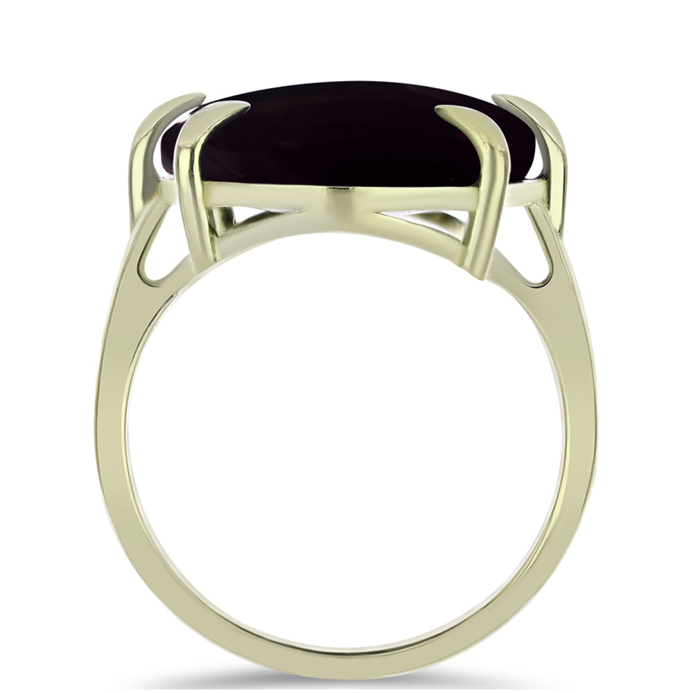 Anillo de Plata Bañada en Oro con Ónix negro de Suwar 2 