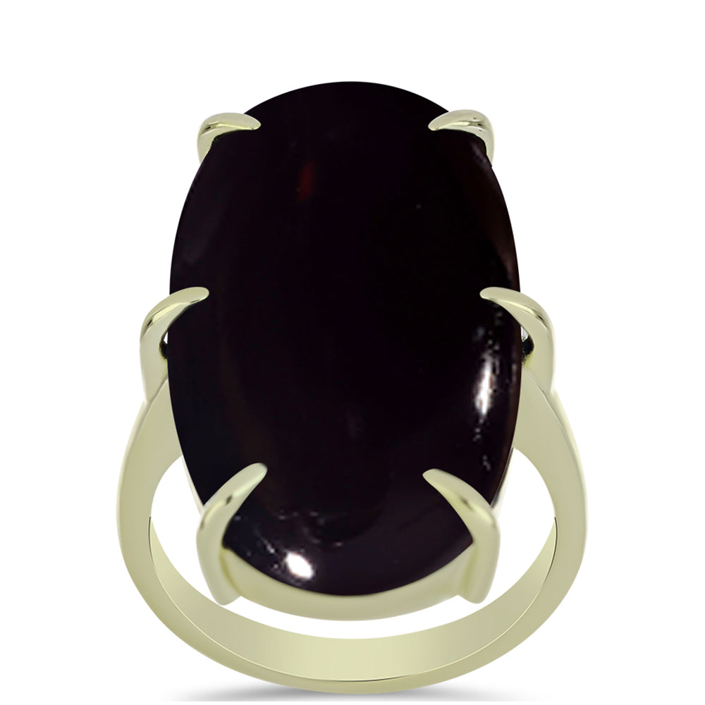 Anillo de Plata Bañada en Oro con Ónix negro de Suwar 3 