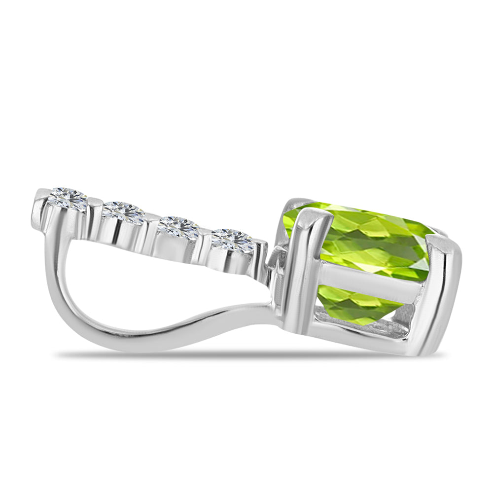 Colgante de Plata con Peridoto de Changbai y Topacio Blanco 2 