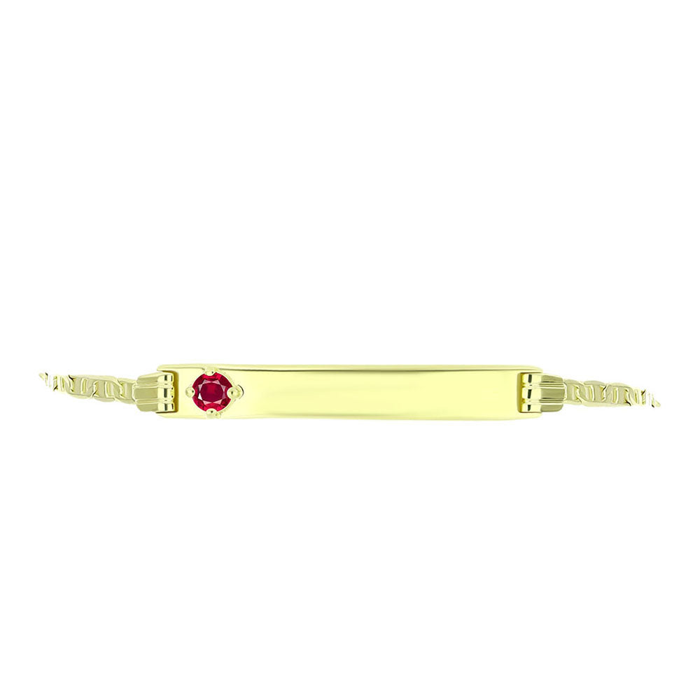 Pulsera de Plata Bañada en Oro con Rubí de Madagascar