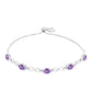 Pulsera de Plata con Amatista Rosa de Francia y Topacio Blanco