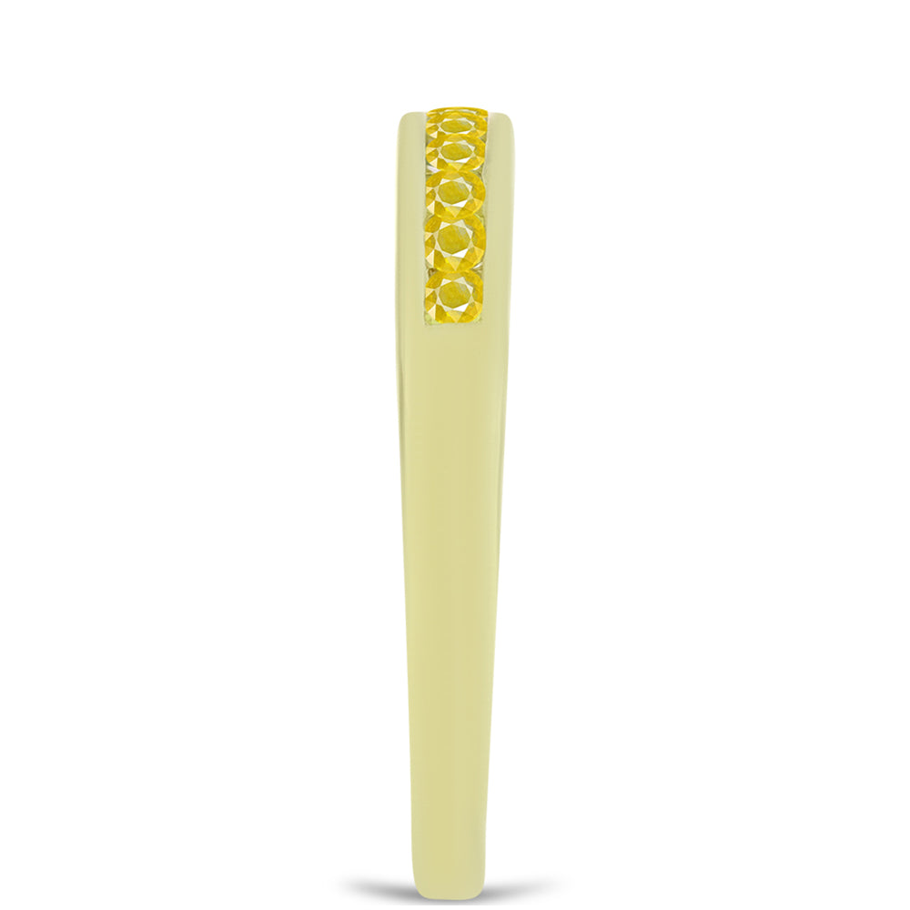 Anillo de Plata Bañada en Oro con Zafiro Amarillo Rosebery
