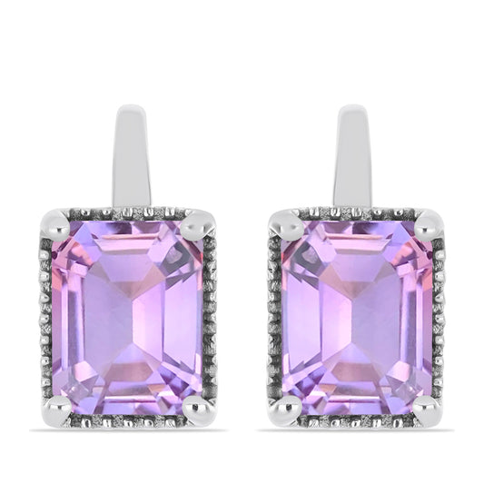 Pendientes de Plata con Amatista Rosa de Francia