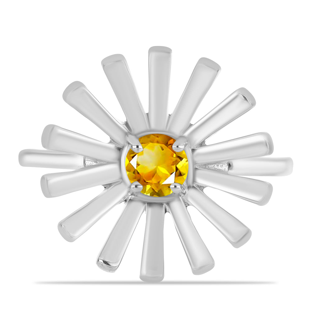 Anillo de Plata con Citrino de los Montes Urales 1 