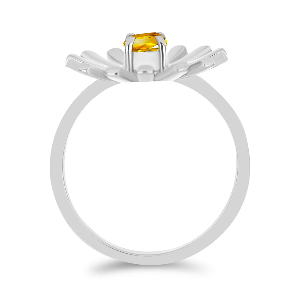 Anillo de Plata con Citrino de los Montes Urales 2 