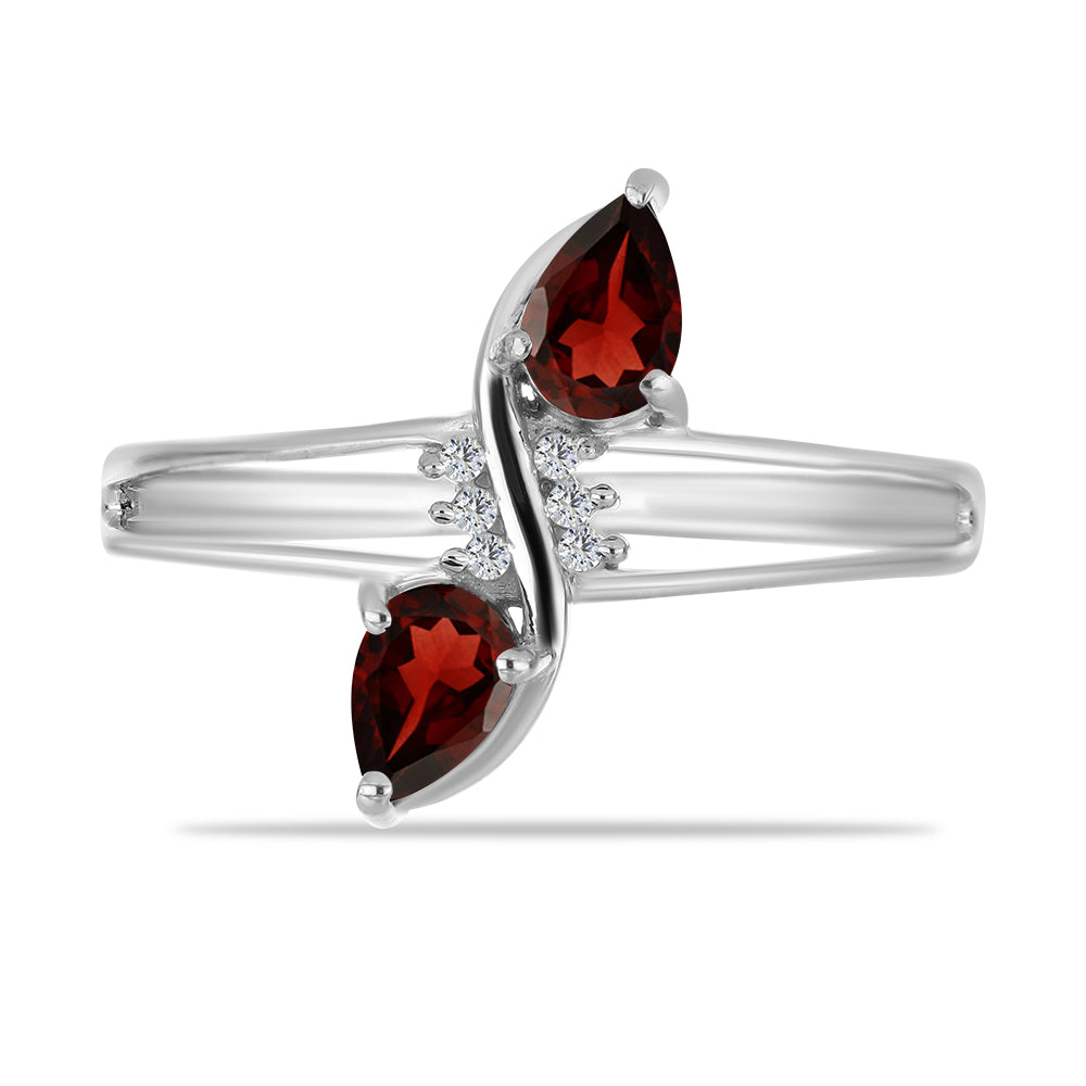 Anillo de Plata con Granate Barton y Topacio Blanco 1 