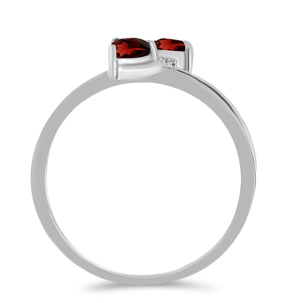 Anillo de Plata con Granate Barton y Topacio Blanco 2 