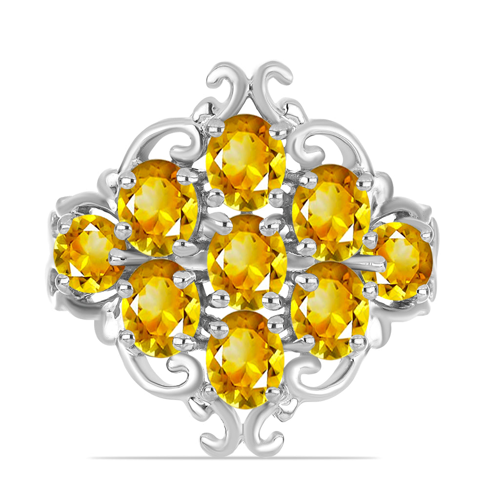 Anillo de Plata con Citrino de los Montes Urales 1 