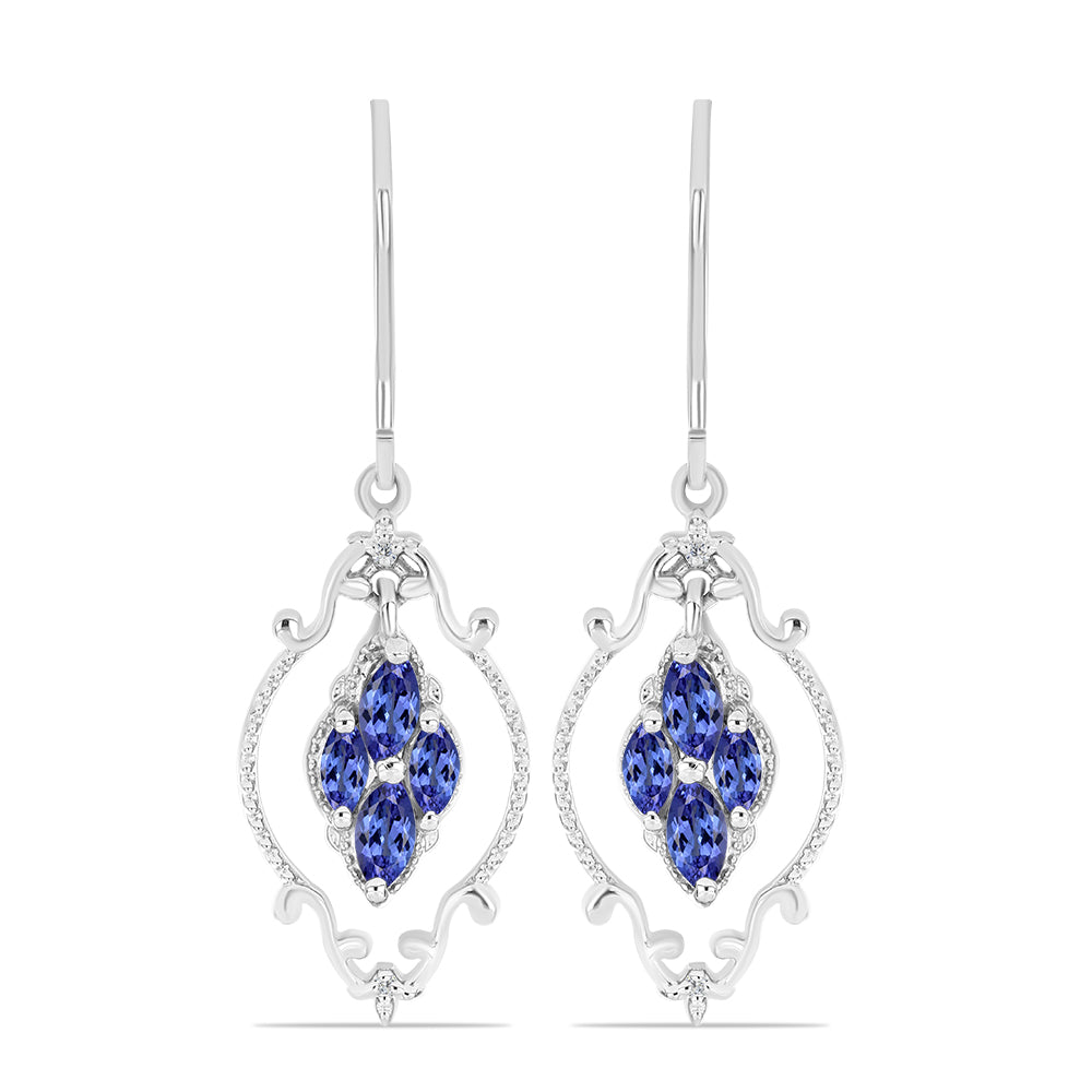 Pendientes de Plata con Tanzanita