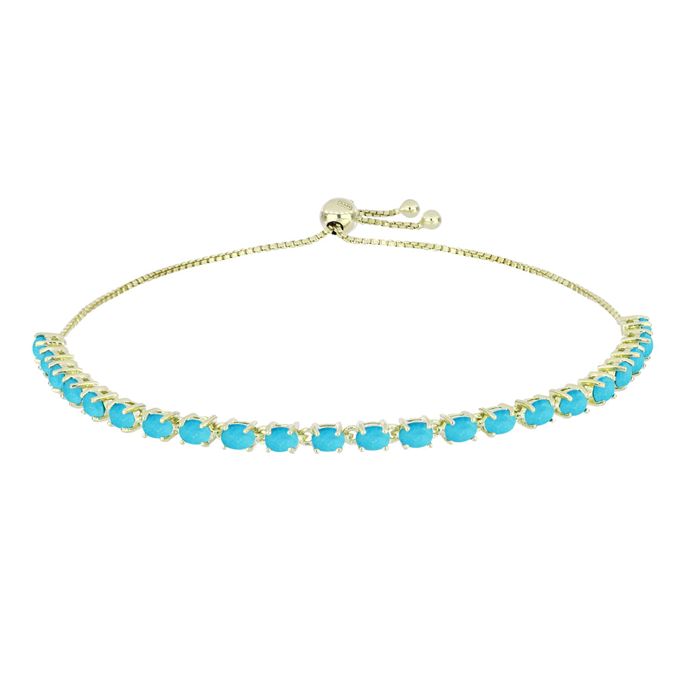 Pulsera de Plata Bañada en Oro con Turquesa Bella Durmiente 1 