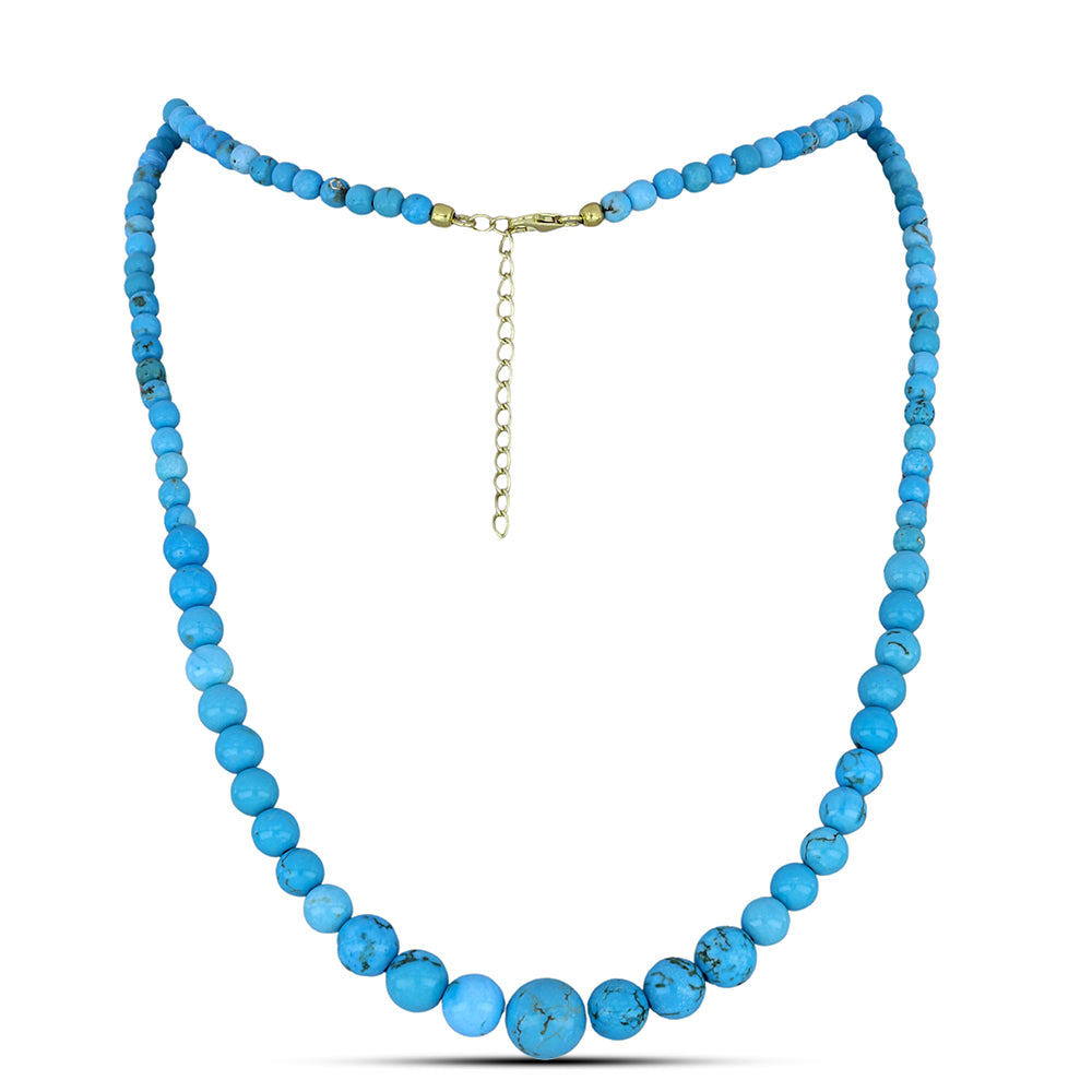 Collar de Plata Bañada en Oro con Turquesa Bella Durmiente 1 