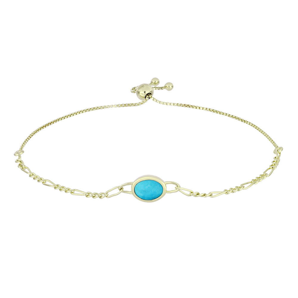 Pulsera de Plata Bañada en Oro con Turquesa Bella Durmiente 1 