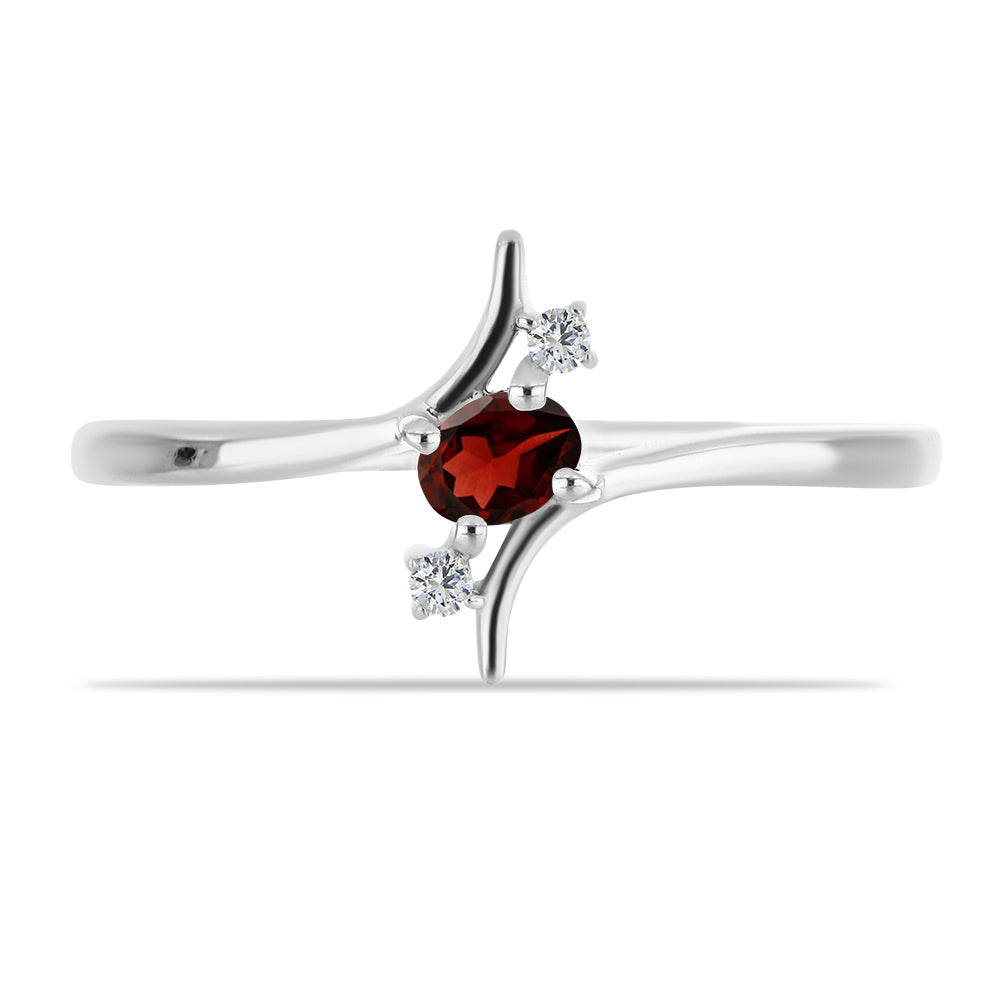 Anillo de Plata con Granate Barton y Topacio Blanco 1 