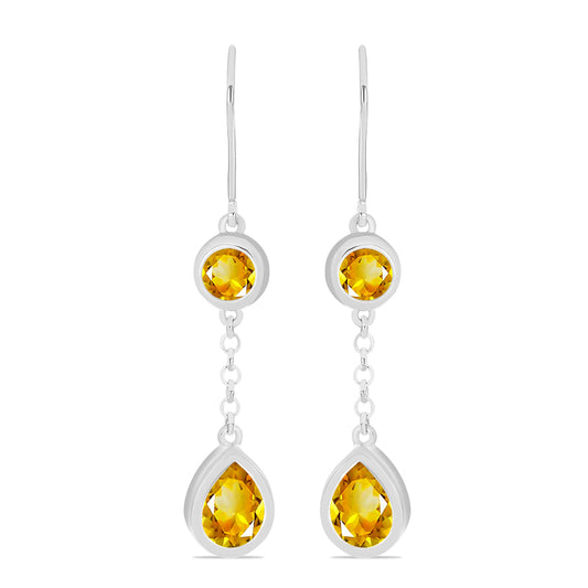 Pendientes de Plata con Citrino de los Montes Urales