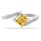 Anillo de Plata con Citrino de los Montes Urales y Topacio Blanco