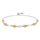 Pulsera de Plata con Citrino de los Montes Urales y Topacio Blanco