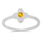 Conjunto de Plata con Citrino de los Montes Urales ( Pendientes +Anillo )