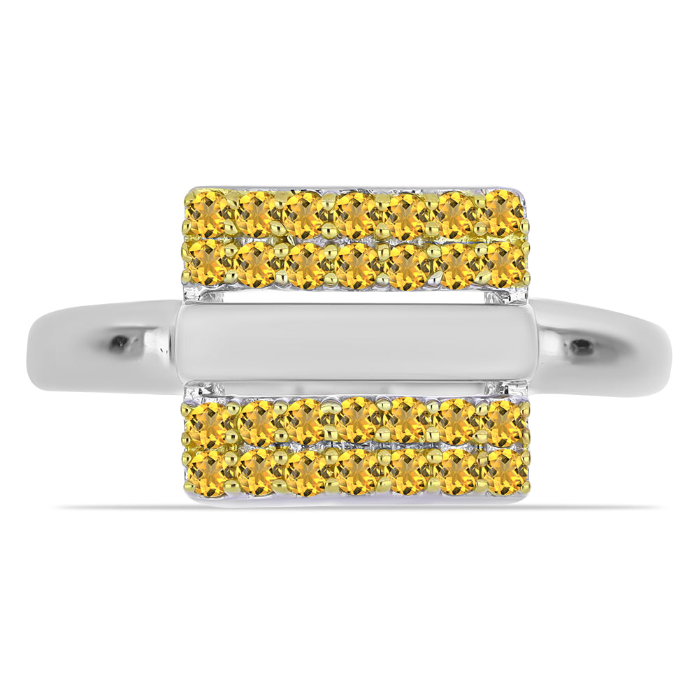 Anillo de Plata Bañada en Oro con Citrino de los Montes Urales 2 