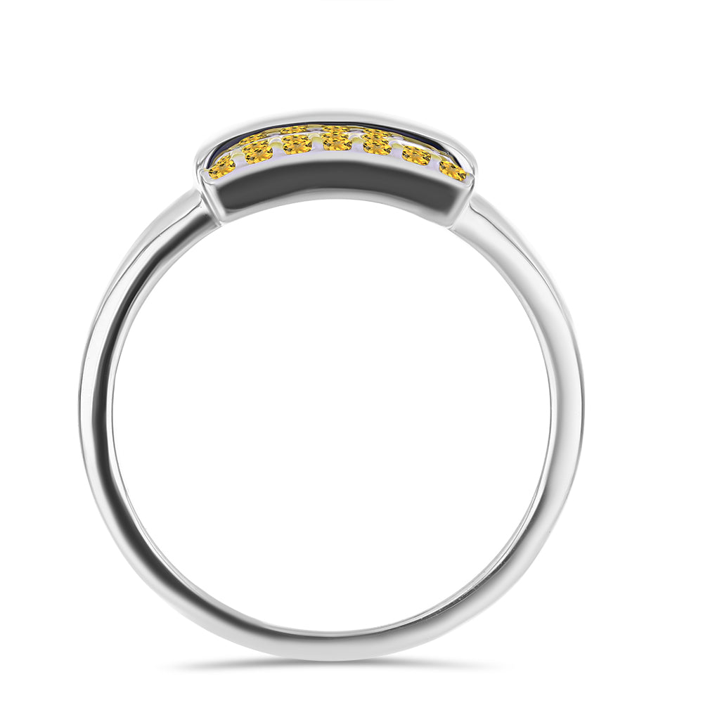 Anillo de Plata Bañada en Oro con Citrino de los Montes Urales 3 