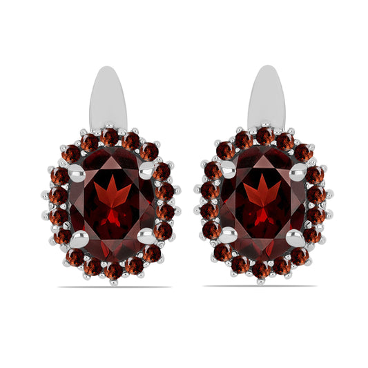 Pendientes de Plata con Granate Barton