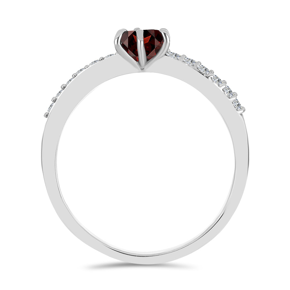 Anillo de Plata con Granate Barton y Topacio Blanco 3 