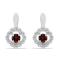 Pendientes de Plata con Granate Barton y Topacio Blanco