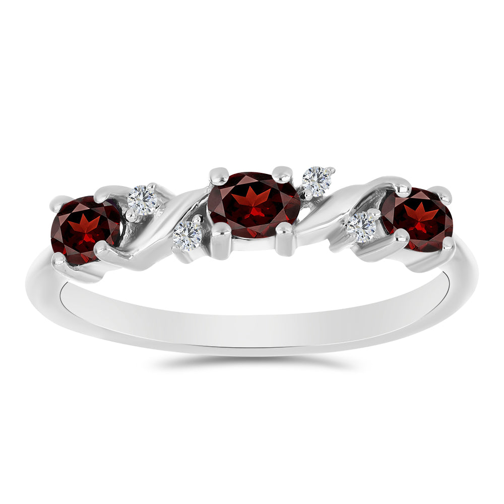 Anillo de Plata con Granate Barton y Topacio Blanco 1 