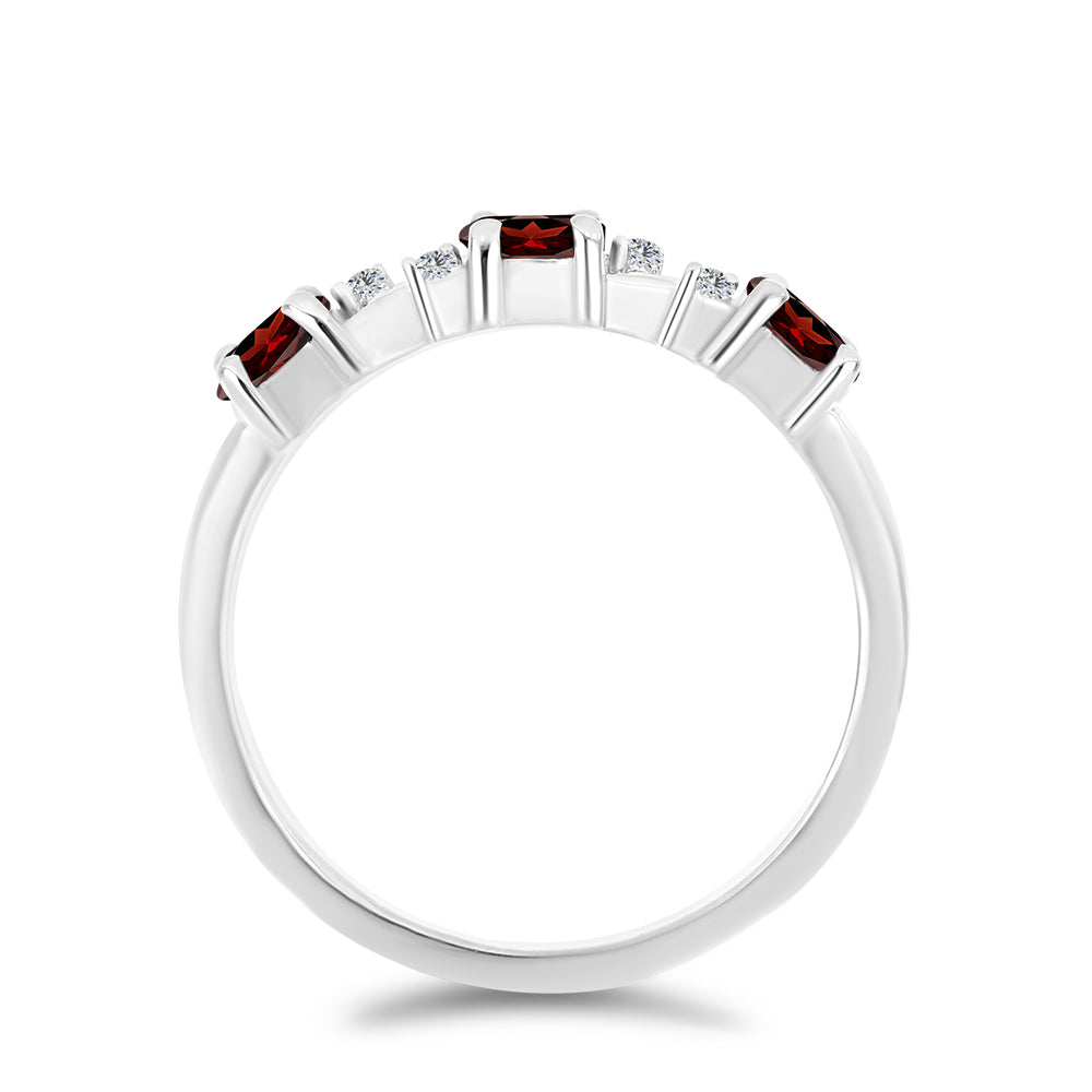 Anillo de Plata con Granate Barton y Topacio Blanco
