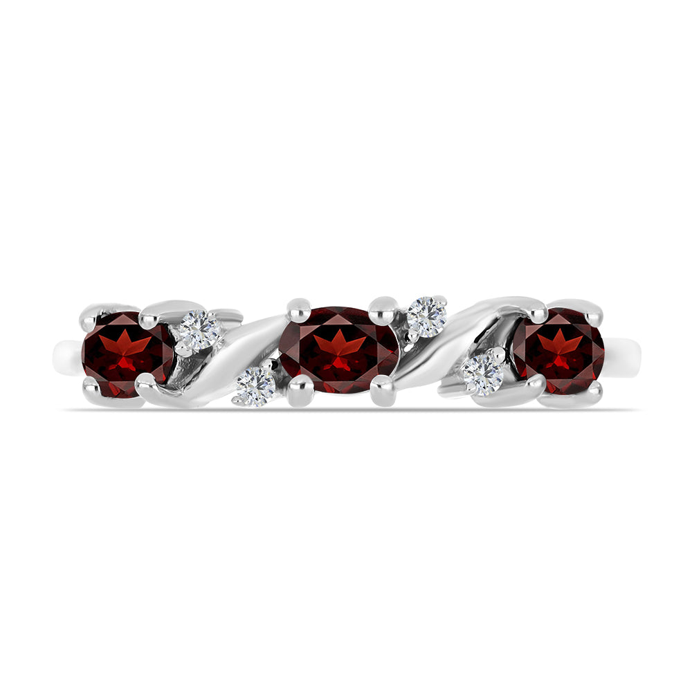 Anillo de Plata con Granate Barton y Topacio Blanco 3 
