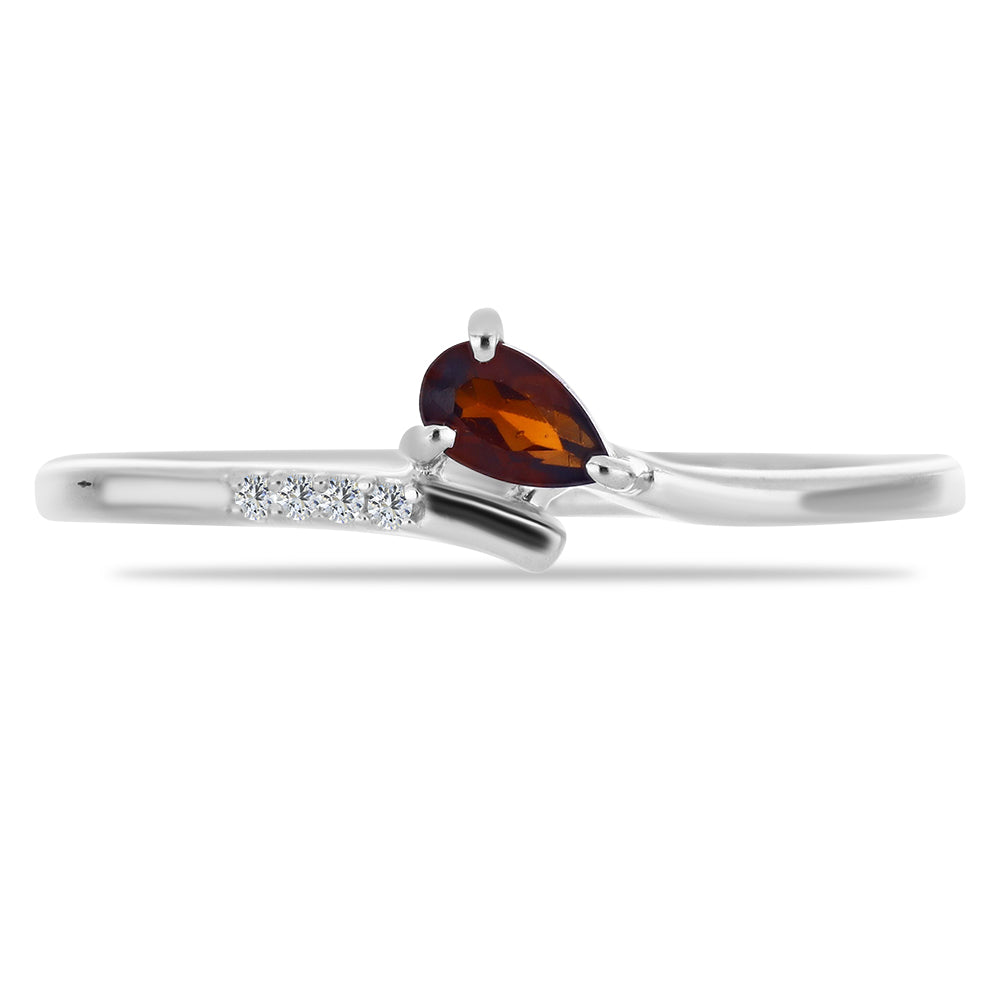 Anillo de Plata con Granate Barton y Topacio Blanco 2 