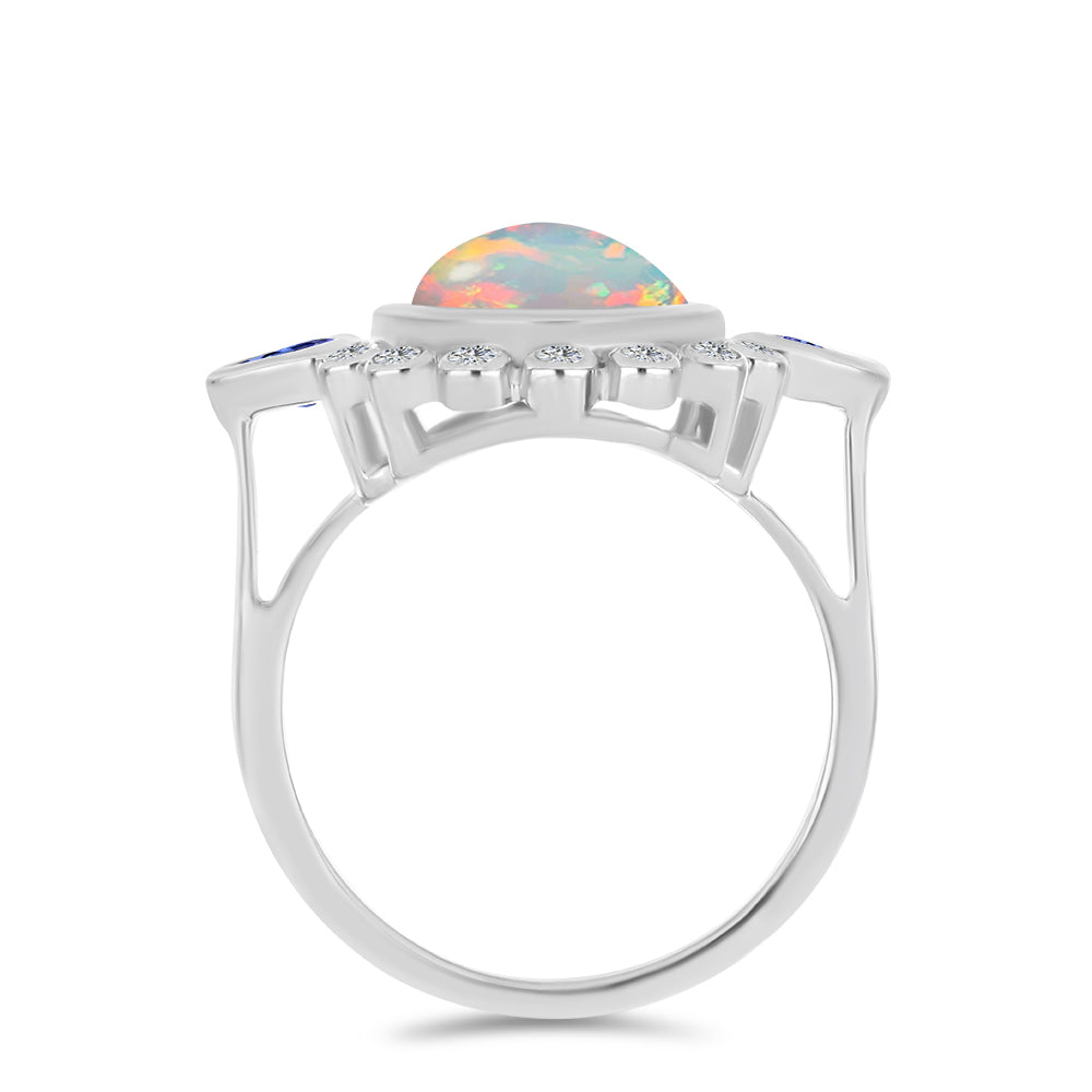 Anillo de Plata con Tanzanita y Ópalo Etíope de Lega Dembi 2 