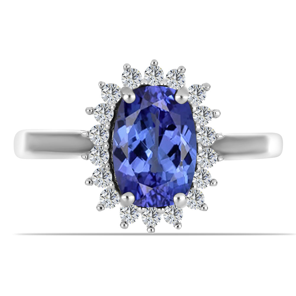 Anillo de Plata con Tanzanita y Topacio Blanco 1 